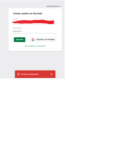 Authorization Required ONDE LIGHT My Hub